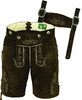 Costume short leather pants for mens and womens, Lederhosen in Brown
