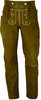 Trachten long Costume Lederhose in Genuine Nubuck Leather Pants in Color Camel