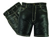 Mens Short Leather pants in Genuine Cowhide Black