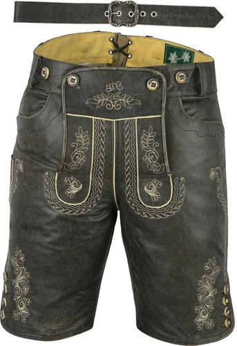 Genuine Nappa Leather Short Leather Pant with Zip and Belt